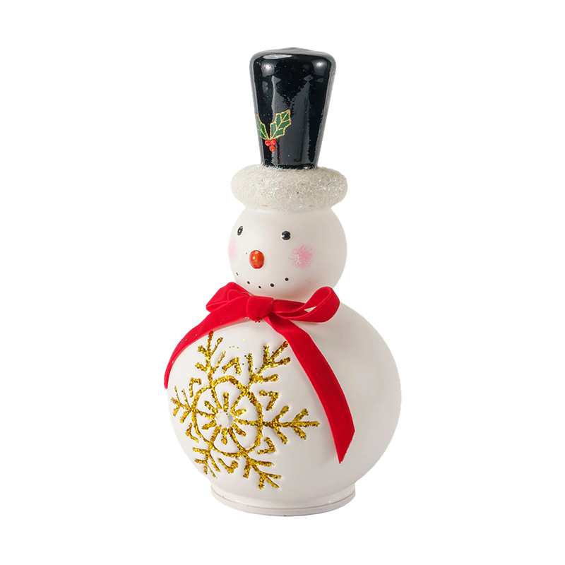 Świąteczna szklana figurka bałwana (przezroczyste / matowe białe wykończenie)