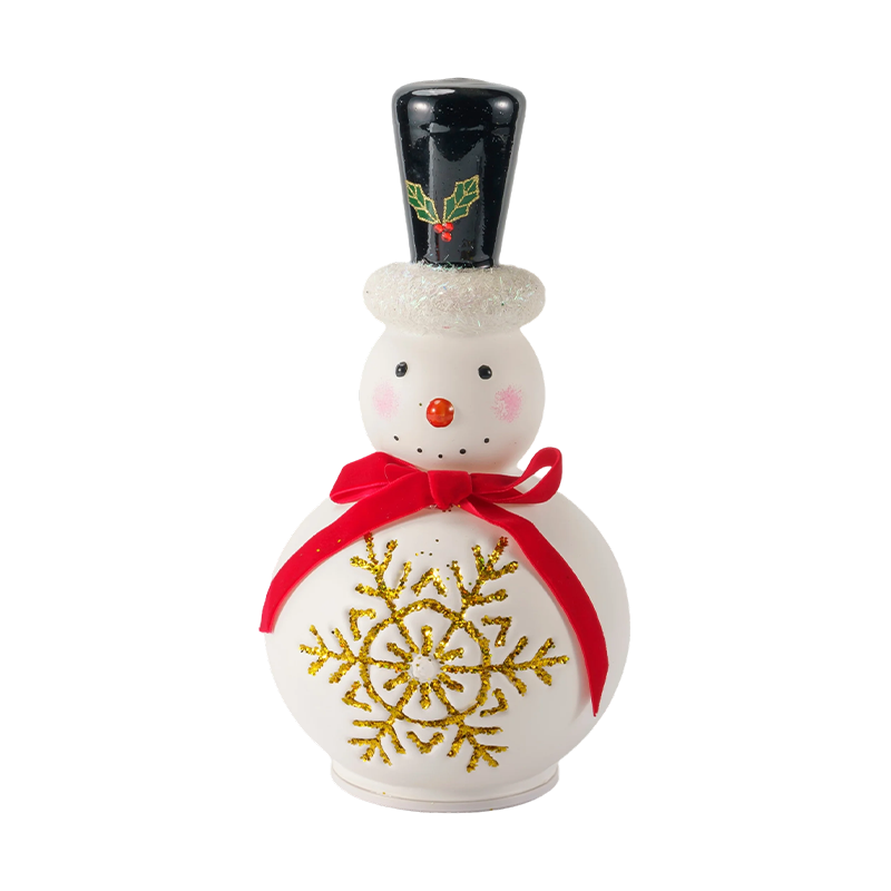 Świąteczna szklana figurka bałwana (przezroczyste / matowe białe wykończenie)