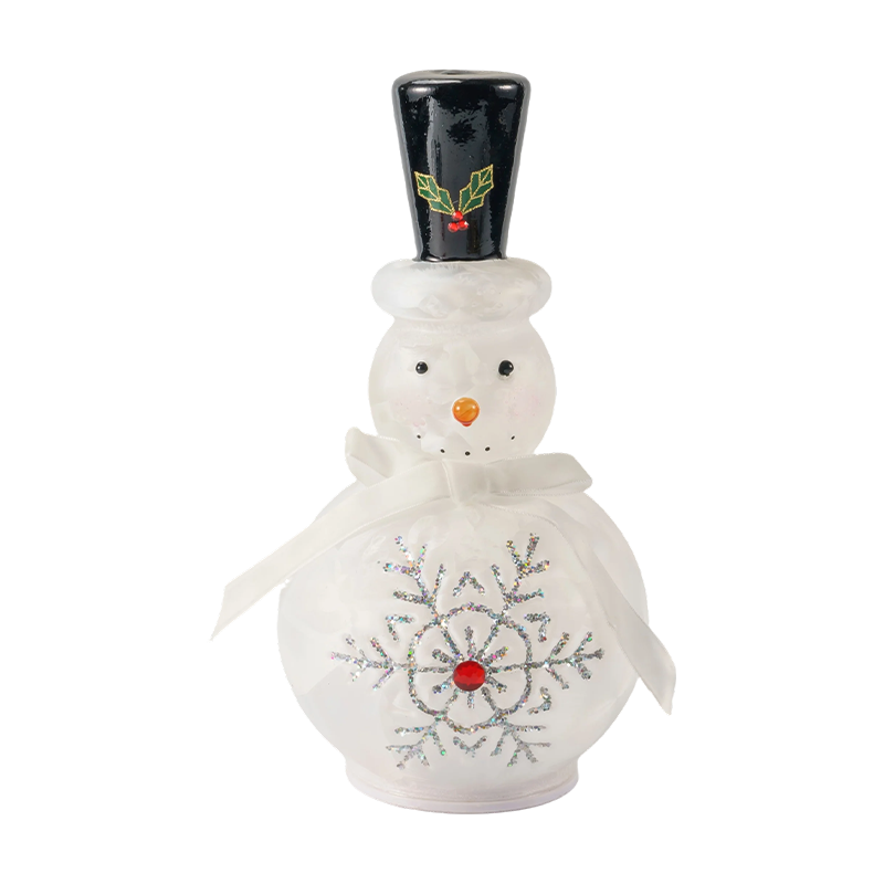 Świąteczna szklana figurka bałwana (przezroczyste / matowe białe wykończenie)