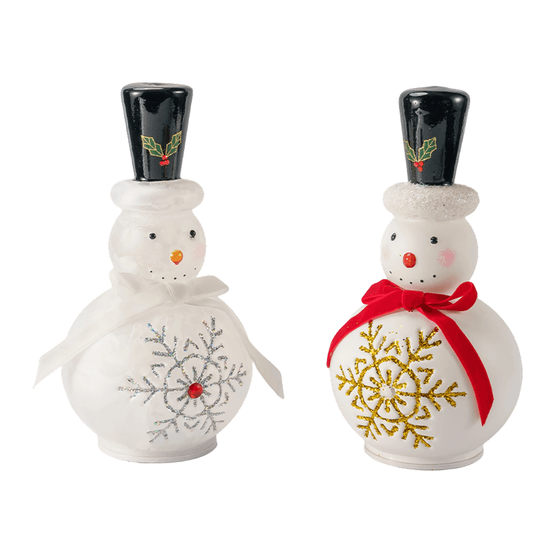 Świąteczna szklana figurka bałwana (przezroczyste / matowe białe wykończenie)