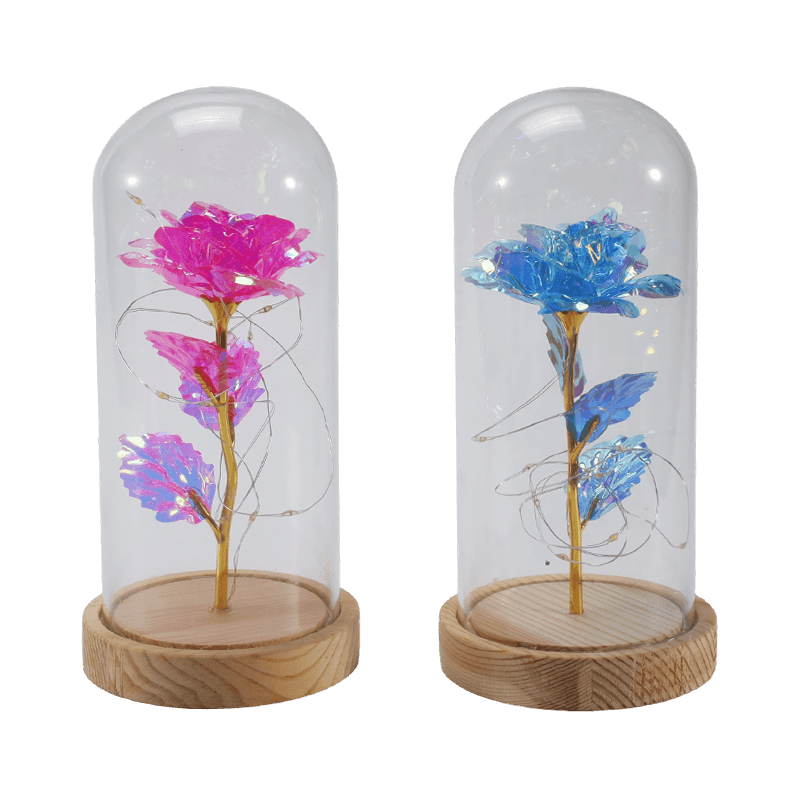 Lampka kloszowa Galaxy Rose Glass (z misiem lub bez, wiele kolorów)
