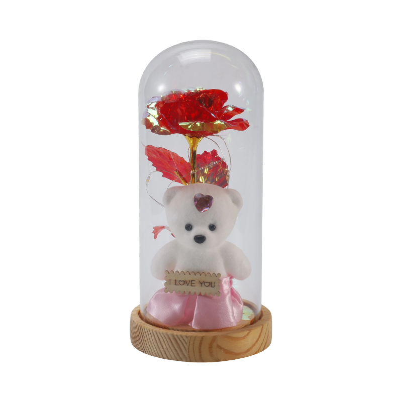 Lampka kloszowa Galaxy Rose Glass (z misiem lub bez, wiele kolorów)
