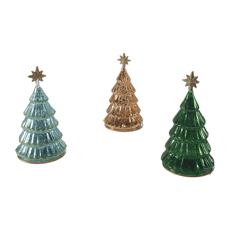Lampka choinkowa 10*20 cm w stylu vintage ze szkła rtęciowego