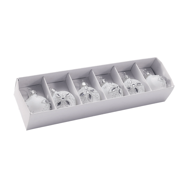 Zestaw świątecznych szklanych bombek świątecznych