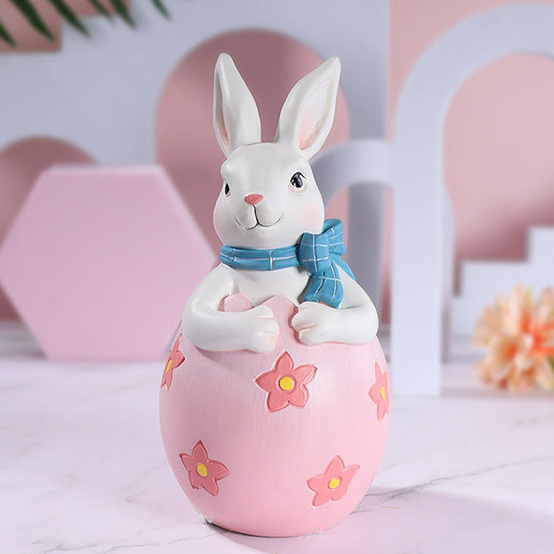 8*16cm zestaw dekoracji z żywicy figurka króliczka wielkanocnego