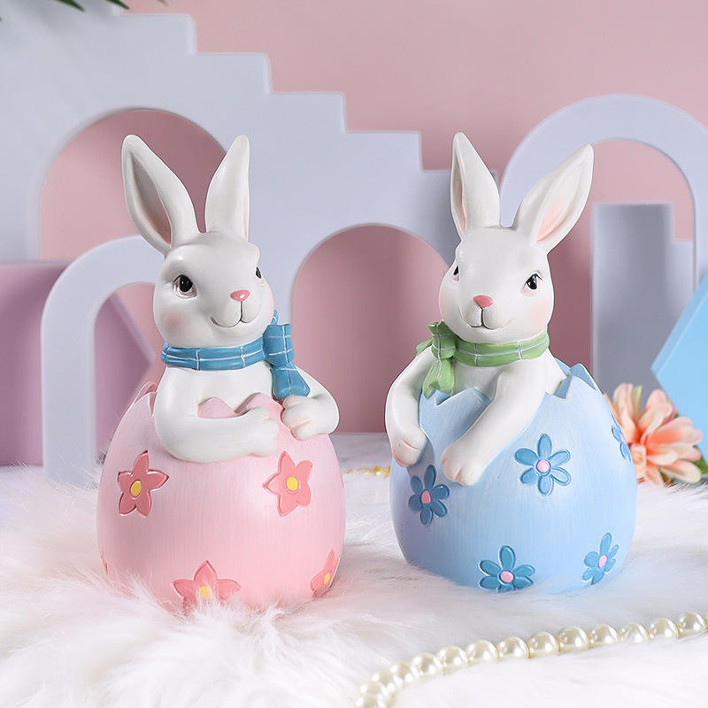 8*16cm zestaw dekoracji z żywicy figurka króliczka wielkanocnego