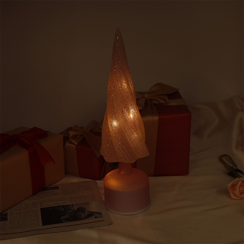 Rozmiary 10×33 cm i 10×38 cm Świąteczna, obrotowa szklana choinka z oświetleniem LED