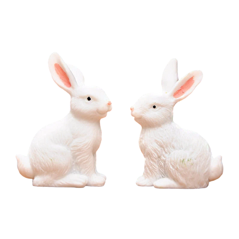 Zestaw dekoracji z żywicy i figurki króliczka wielkanocnego o średnicy 8 cm