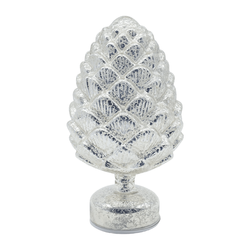 15×28 cm i 11×22 cm Pinecone Świąteczna obrotowa szklana dekoracja stołu LED
